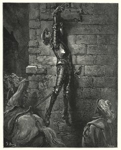He had inevitably fallen to the ground, had not his wrist been securely fastened to the rope by Gustave Dore