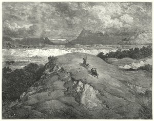 It was night before our two travellers got to the most desert part of the mountain by Gustave Dore