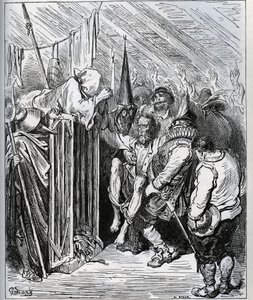 How to get rid of Don Quixote. The people of the hotel store decided to lock him up by making him believe in a new enchantment and a new chivalrous test - from 