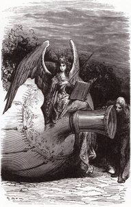 Illustration of Gustave Dore for the complete works of Francois Rabelais: the dive bottle (fifth book) by Gustave Dore