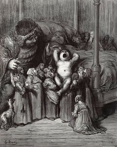 Illustration to the Book Gargantua and Pantagruel by Rabelais by Gustave Dore