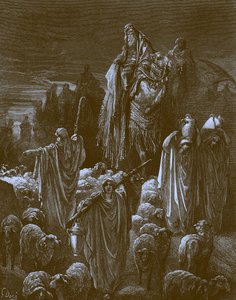 Jacob Travelling into Egypt, Bible by Gustave Dore