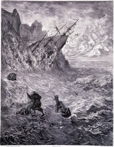 I Cross the Seas... Plate X - Illustration by Gustave Doré for La Légende du Juif Errant by Pierre Dupont, edition Librairie du Magasin Pittoresque, Paris 1862 by Gustave Dore