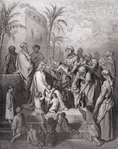 Jesus Blessing the Children, Engraved by Stephane Pannemaker by Gustave Dore