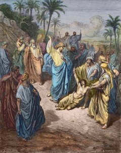 Jesus healing the lunatic - Color engraving after Gustave Dore by Gustave Dore