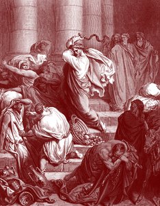 Jesus in the Temple (engraving) by Gustave Dore