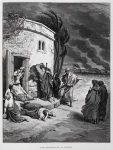 Job comprehends his ruin, Illustration from the Dore Bible by Gustave Dore