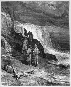 Jupiter and the Passenger - from "Fables" by Jean de La Fontaine by Gustave Dore