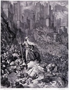 Les battailles, plate IX - Illustration by Gustave Dore (1832-1883), for La legende du Jeif wandering by Pierre Dupont, edition Librairie du magasin picturesque, Paris 1862 by Gustave Dore