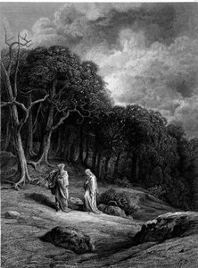 Merlin and Viviane in the Broceliande Forest (in 