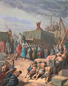 Rebuilding the Temple in Jerusalem - Engraving by Gustave Dore by Gustave Dore
