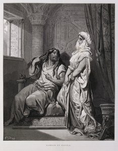 Samson and Delilah (Illustration from the Dore Bible) by Gustave Dore