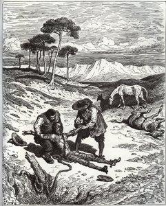 Sancho and the Cousin Pull Don Quixote Out of Montesinos
