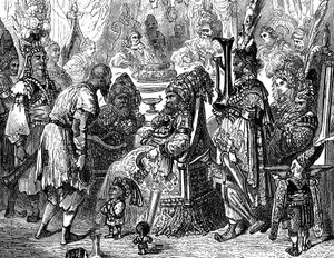 Sindbad the sailor (Sinbad) - tale of the thousand and one (1001) nights - illustration by Gustave Dore (detail) - Maxwell edition 1865