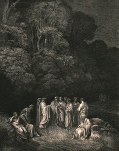 So I beheld united the bright school of him the monarch of sublimest song, c1890 by Gustave Dore