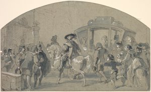 Street Scene (recto), Sketches (verso), c. 1848-49 by Gustave Dore