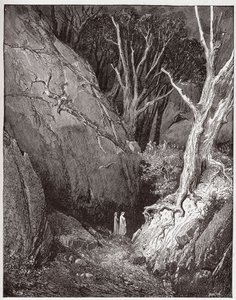 The Divine Comedy, Inferno, Canto 1: Virgil and Dante begin their journey - Illustration by Gustave Dore