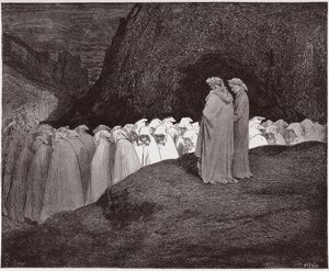 The Divine Comedy, Inferno, Canto 23: The hypocrites address Dante - by Dante Alighieri (1265-1321) - Illustration by Gustave Dore (1832-1883)