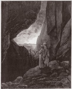 The Divine Comedy, Inferno, Canto 34: Virgil and Dante Ascend to the Upper World - by Dante Alighieri (1265-1321) - Illustration by Gustave Dore (1832-1883) by Gustave Dore