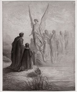 The Divine Comedy, Purgatorio, Canto 2: The celestial pilot lands the boat (Illustration by Gustave Dore)