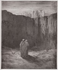 The Divine Comedy, Purgatorio, Canto 3: The company of souls upon the cliff - by Dante Alighieri (1265-1321) - Illustration by Gustave Dore (1832-1883)