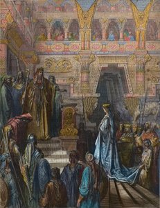 The Queen of Sheba before Solomon Engraved by Gustave Dore