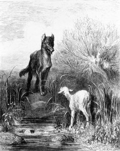 The Wolf and the Lamb Fables from La Fontaine by Doré by Gustave Dore