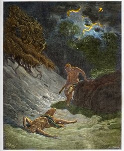 The death of Abel - Murder of Abel by Cain (engraving) by Gustave Dore