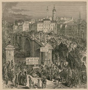 Traffic on London Bridge by Gustave Dore