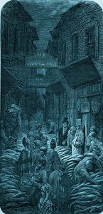 Victorian Fish Market (engraving) by Gustave Dore