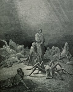 Virgil and Dante Looking at the Spider Woman, Illustration from The Divine Comedy (Inferno) by Dante Alighieri, Paris, published 1885
