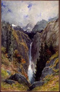 Waterfall of the Hell Hole in the Valley of the Lys (Painting by Gustave Dore) by Gustave Dore