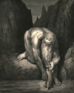 Yet in the abyss, that Lucifer with Judas low ingulfs, lightly he placed us
