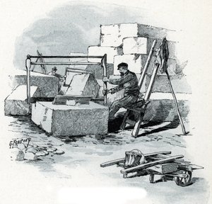 Stonecutters on the Canal Saint-Martin Banks, Quai de Valmy, Paris