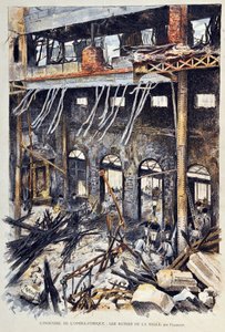 Fire of the Opera Comique in Paris on 25 May 1887 during the performance of Ambroise Thomas