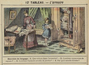 The Wardrobe (colour litho) by Gustave Fraipont