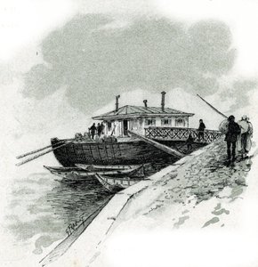 View of the Boat in Quai de Bercy Where Traders Paid the Grant by Gustave Fraipont