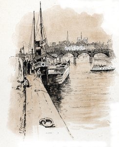 View of the Company Seine et Thames Whose Boats Connect Paris and London by Gustave Fraipont