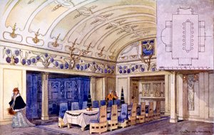 German Dining Hall, early 20th century by Gustave Halmhuber