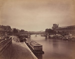 The Pont du Carrousel, Paris: View to the West from the Pont des Arts, 1856-1858 by Gustave Le Gray
