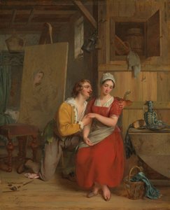 Anthony van Dyck Wooing His Model by Gustave Wappers
