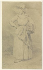 Standing Maid with a Basket Under Her Arm by Gustave Wappers