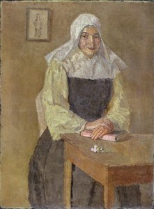 Mere Poussepin Seated at a Table by Gwen John