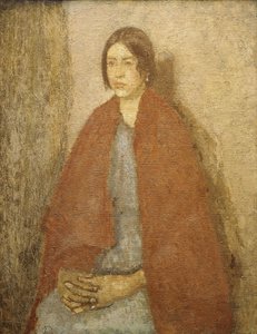 Young Woman in a Red Shawl by Gwen John