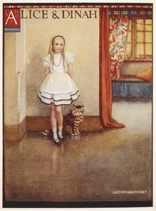 Alice and Dinah the tabby cat by Gwynedd M. Hudson