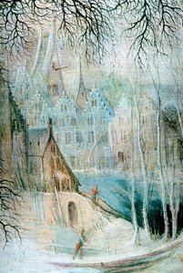 A Winter Landscape with a Woodcutter (detail), c. 1606-1656