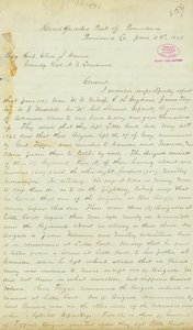 Letter from H. T. Reid, headquarters, Post of Providence, Louisiana, to Brigadier General Elias S. Dennis, June 22, 1863 by H.T. Reid
