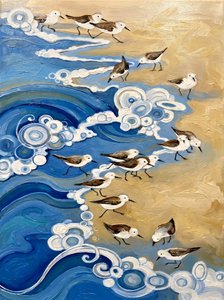 Coastal Birds and Waves by HUGO