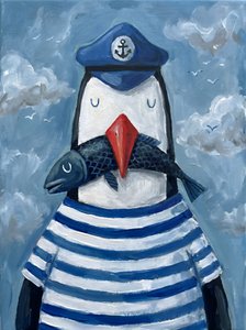 Sailor Penguin With Fish