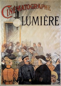 Poster for the cinematographer of the brothers Lumiere at the grand cafe in December 1895 by H. Brispot